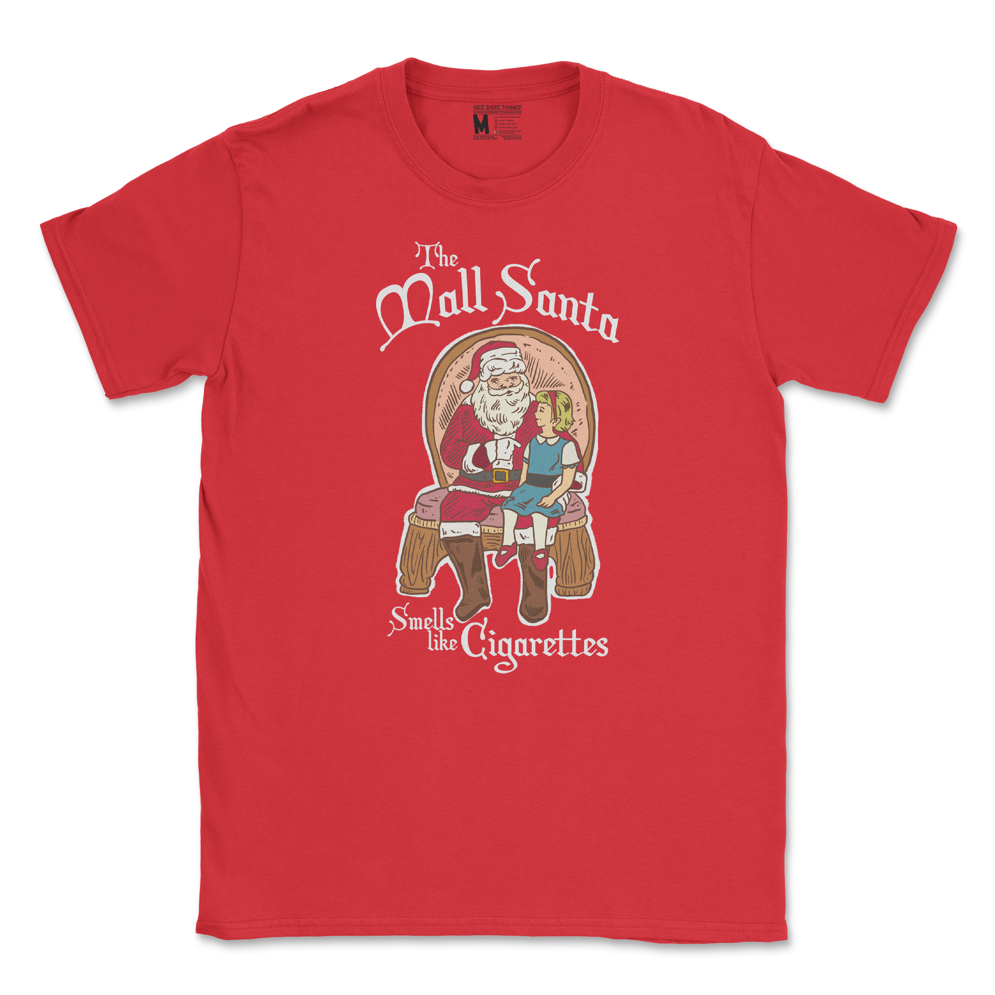 Gildan SoftStyle T-Shirt Mall Santa  in Red