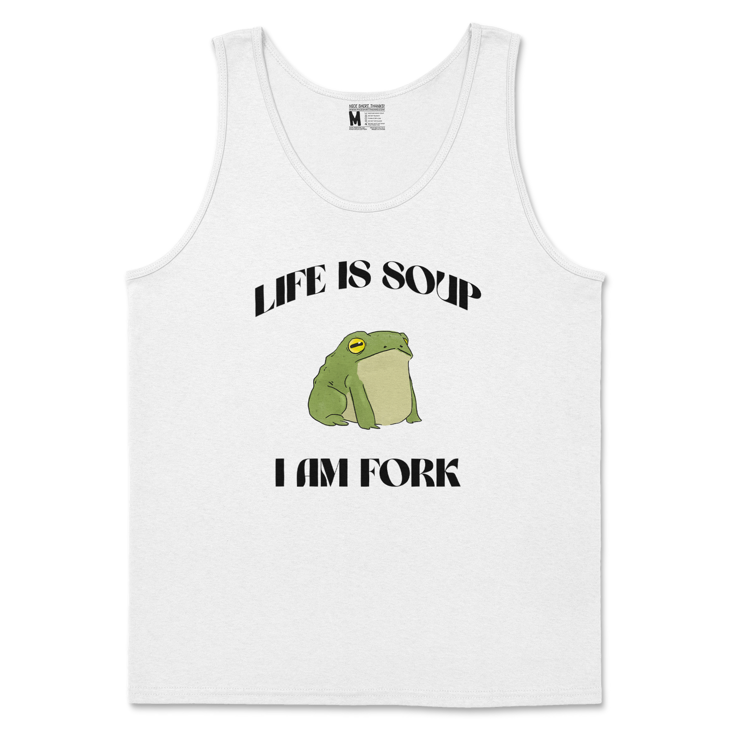 Gildan SoftStyle Tank Top Life is Soup in White