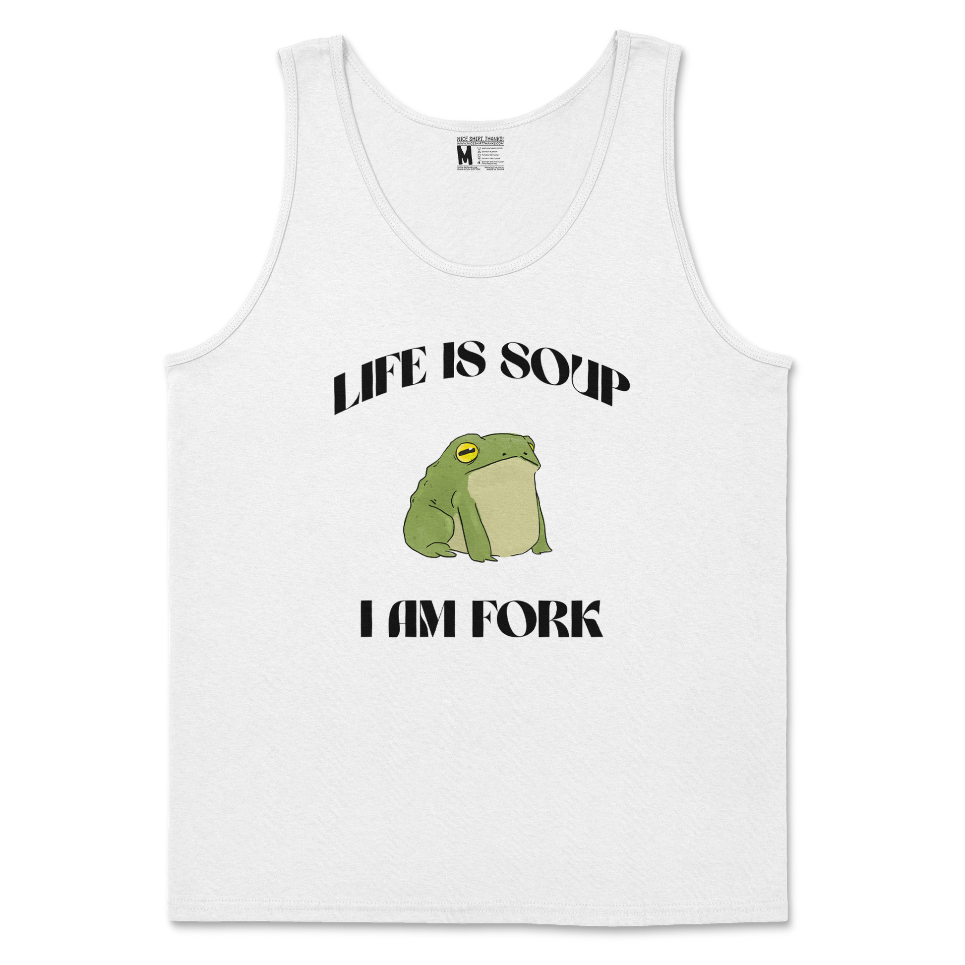 Gildan SoftStyle Tank Top Life is Soup in White