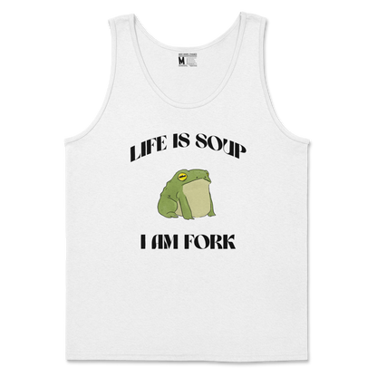 Gildan SoftStyle Tank Top Life is Soup in White