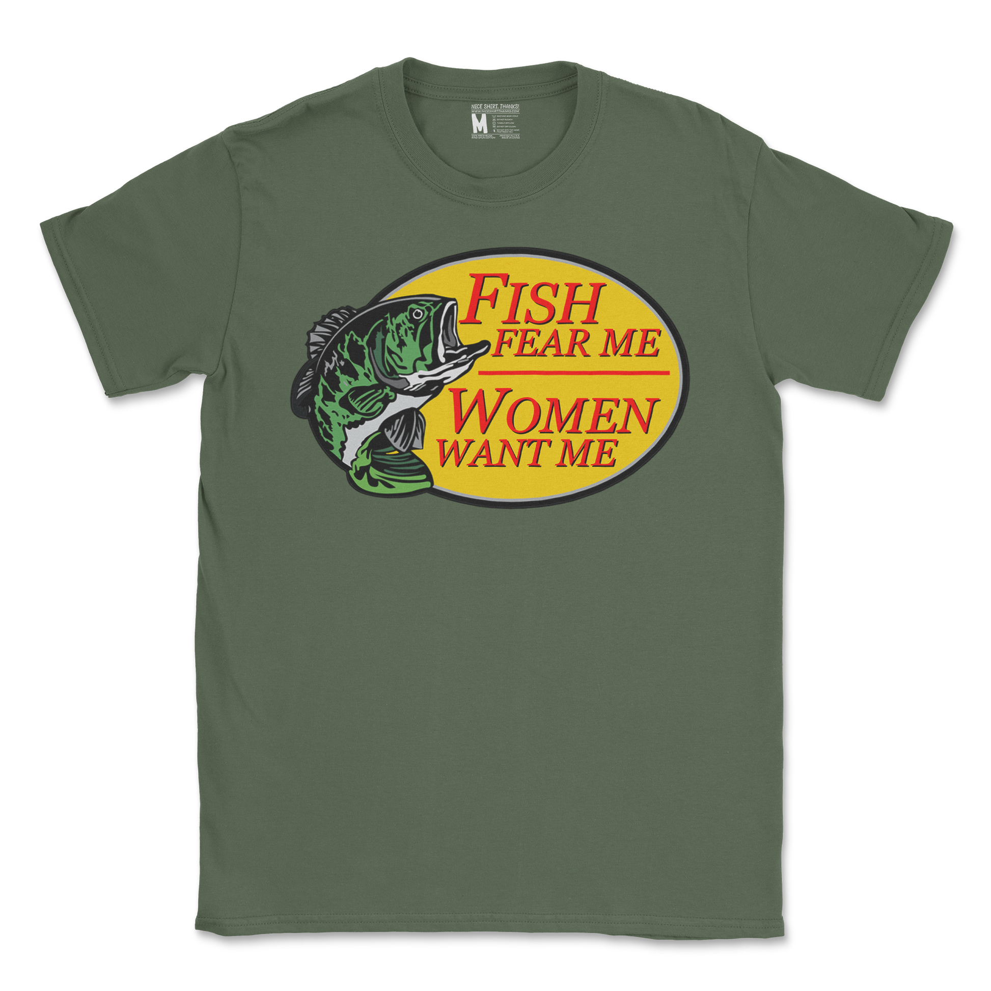 Gildan SoftStyle T-Shirt For The Fishermen in Military Green