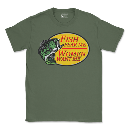 Gildan SoftStyle T-Shirt For The Fishermen in Military Green