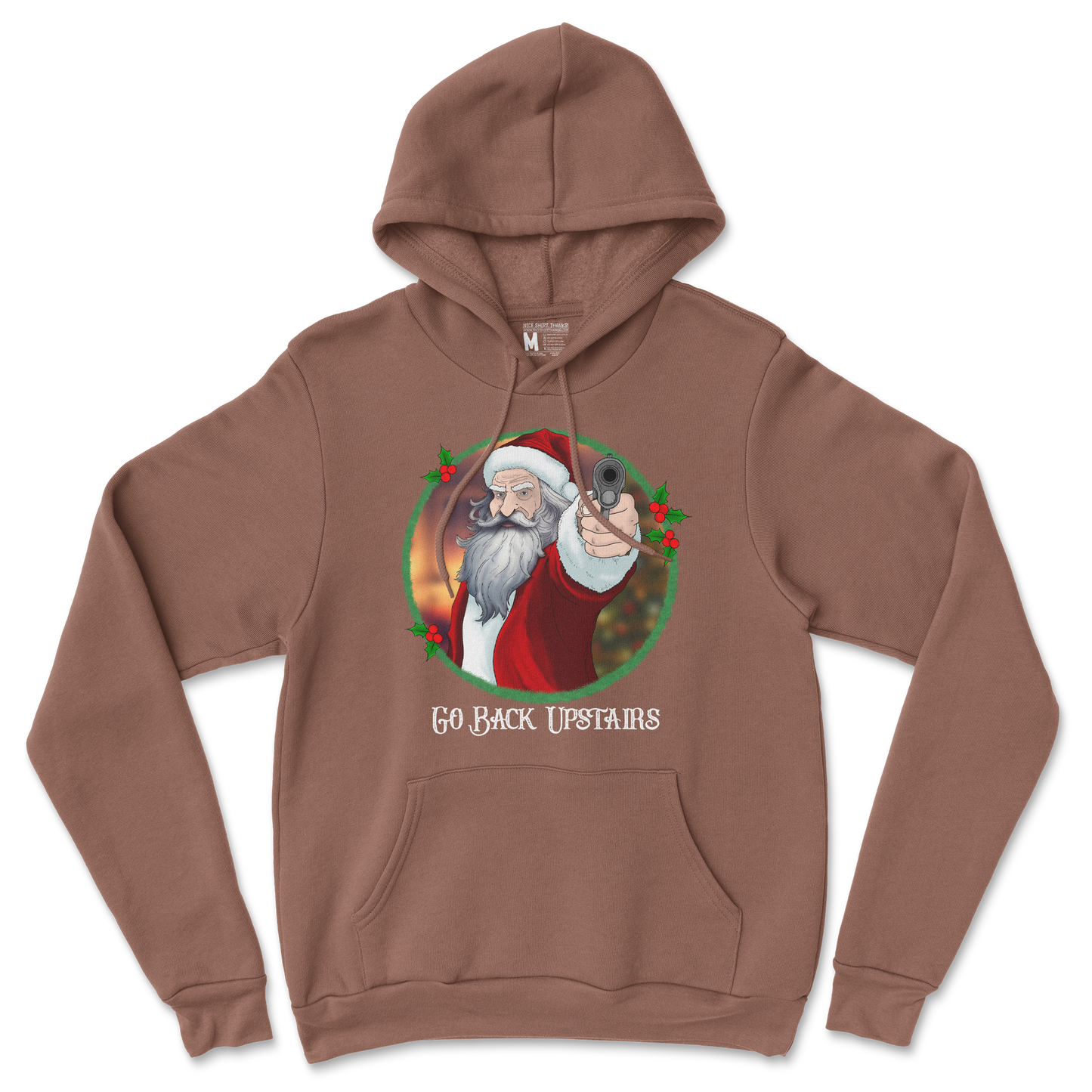 Gildan SoftStyle Hoodie Angry Santa  in Cocoa