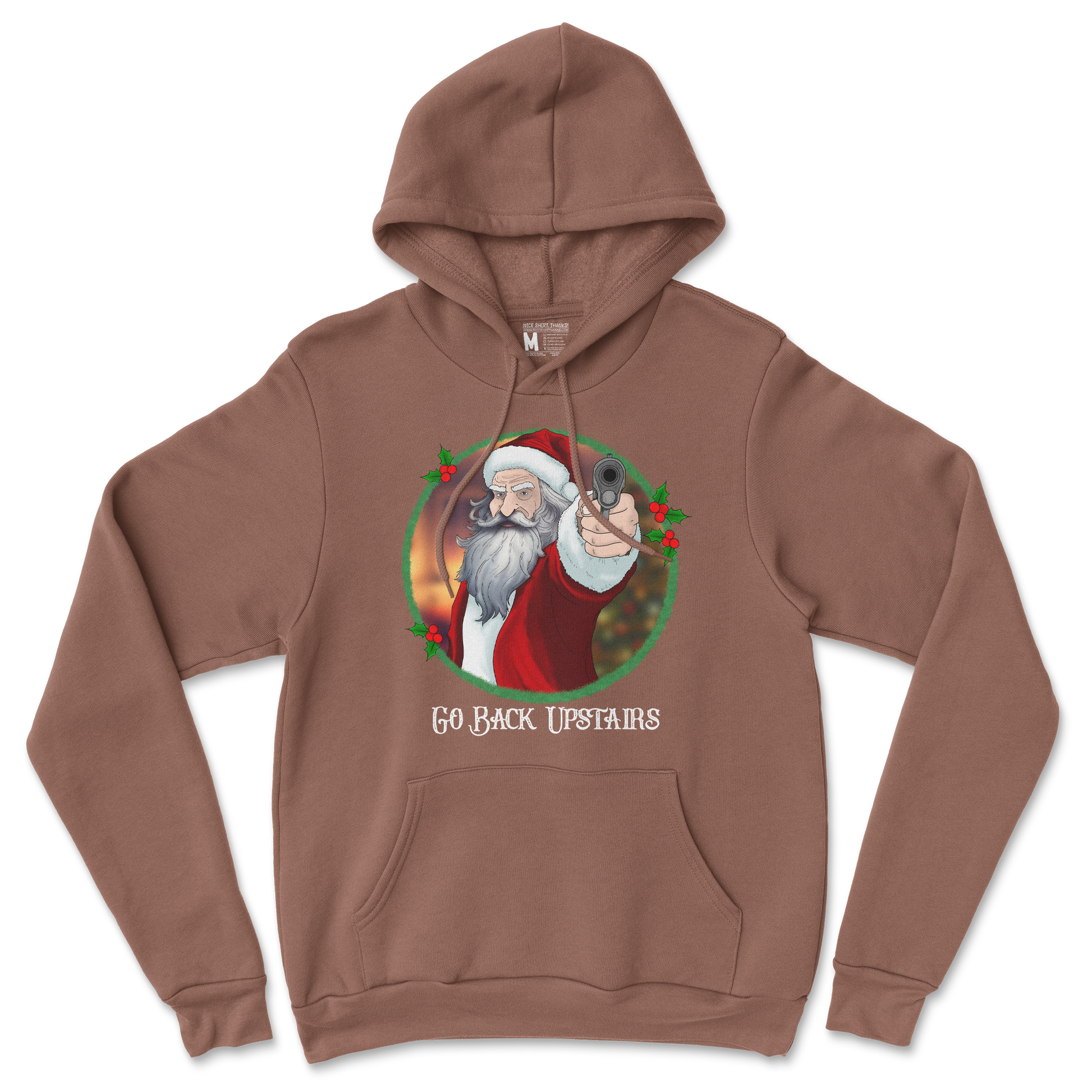 Gildan SoftStyle Hoodie Angry Santa  in Cocoa