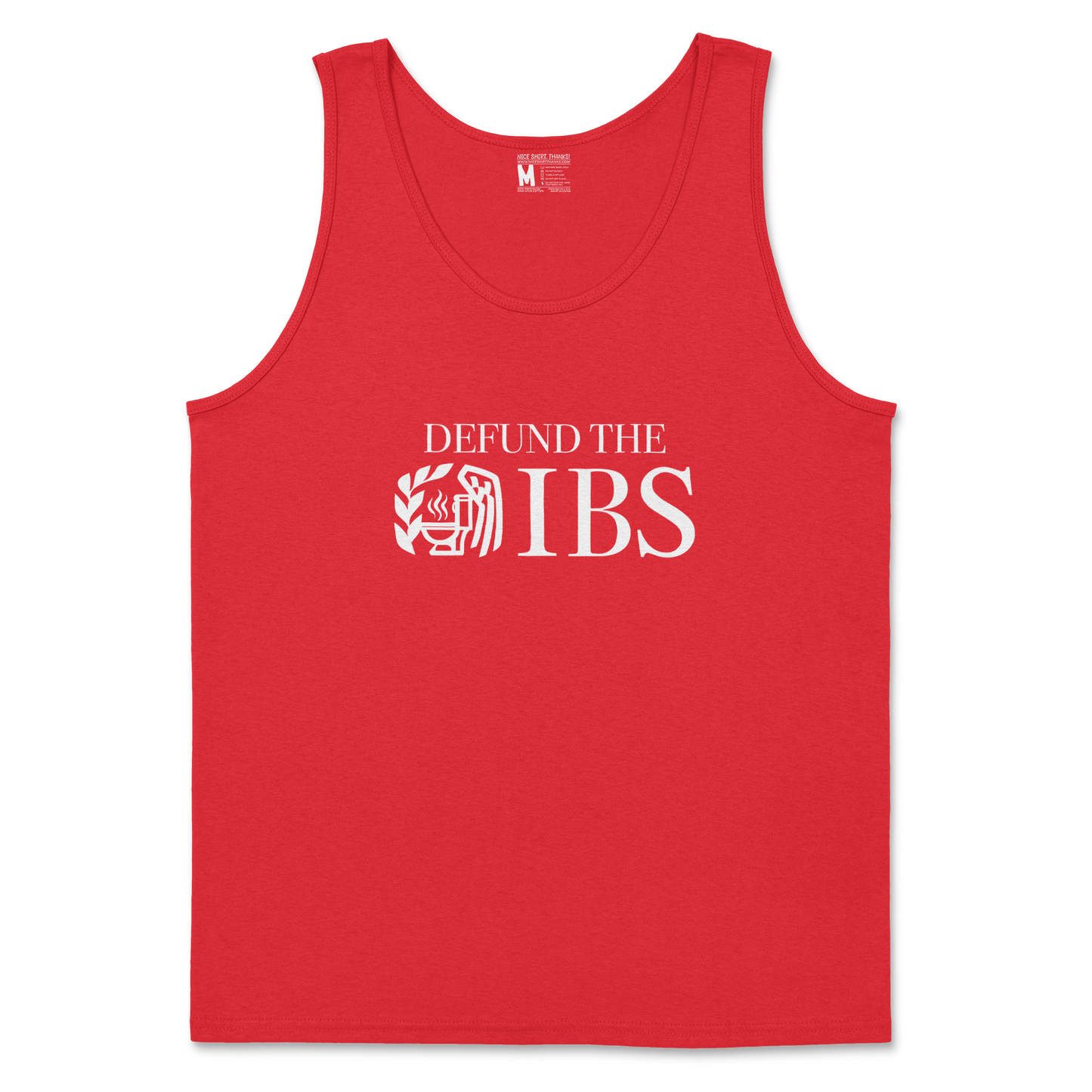 Gildan SoftStyle Tank Top Defund The IBS in Red