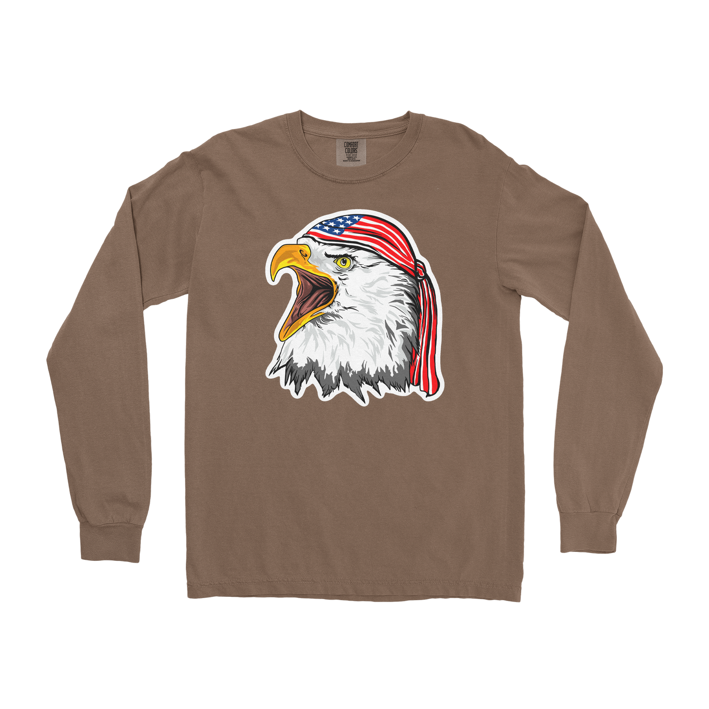 Comfort Colors Long Sleeve Freedom Eagle in Espresso
