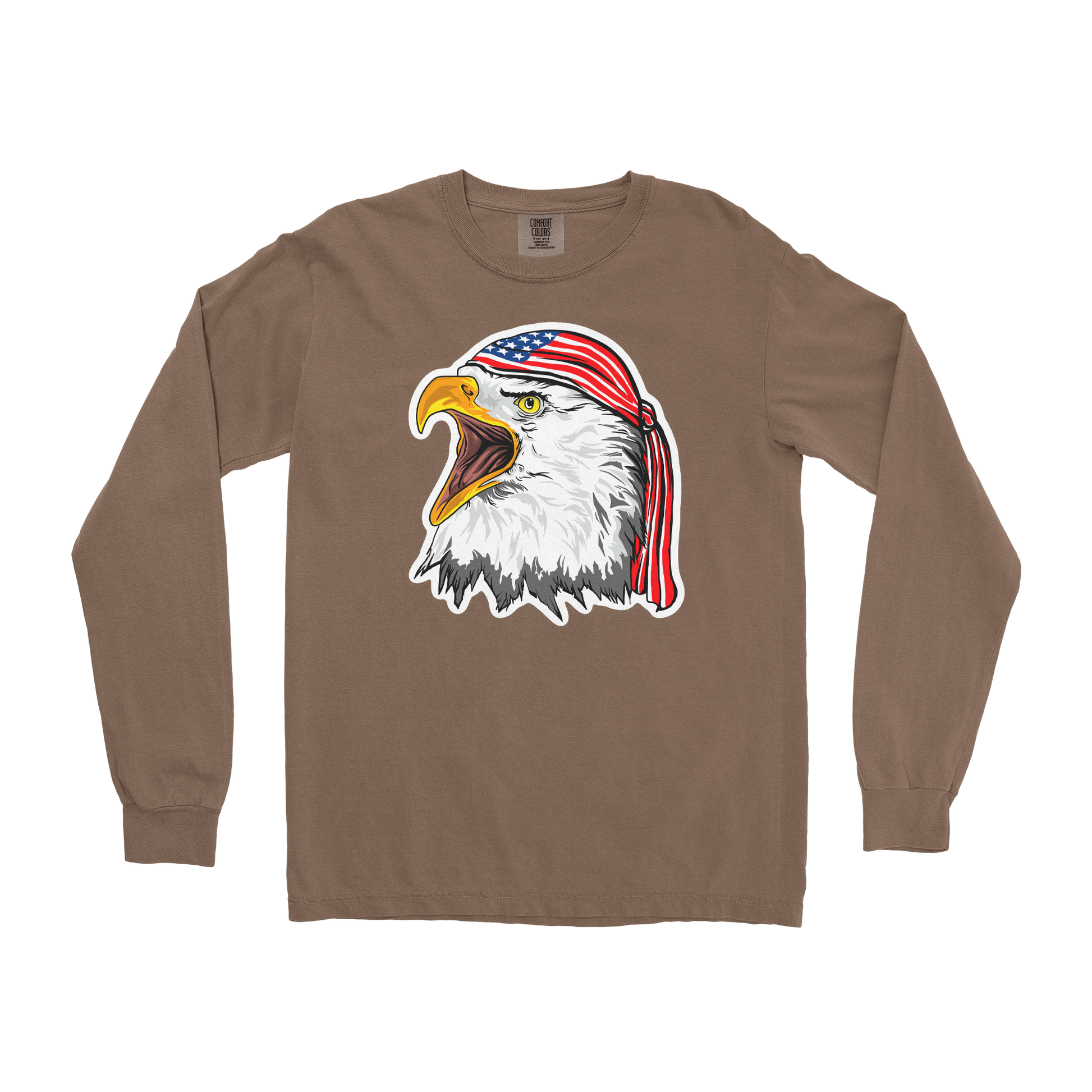 Comfort Colors Long Sleeve Freedom Eagle in Espresso