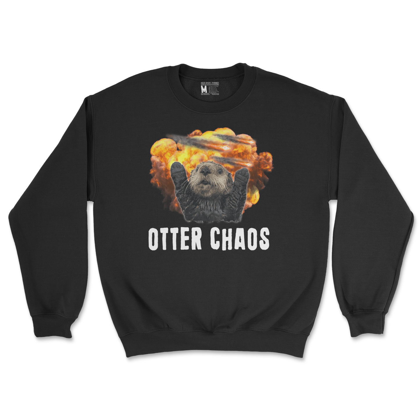 Gildan SoftStyle Crew Neck Otter Chaos in Black