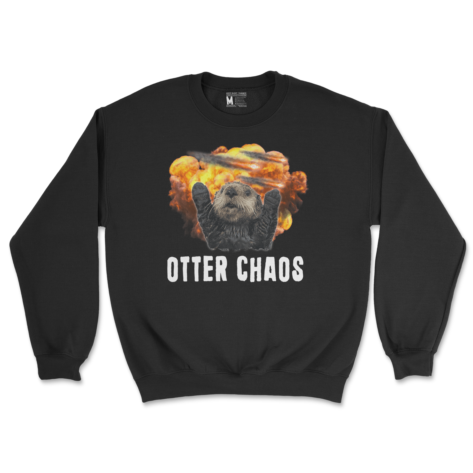 Gildan SoftStyle Crew Neck Otter Chaos in Black