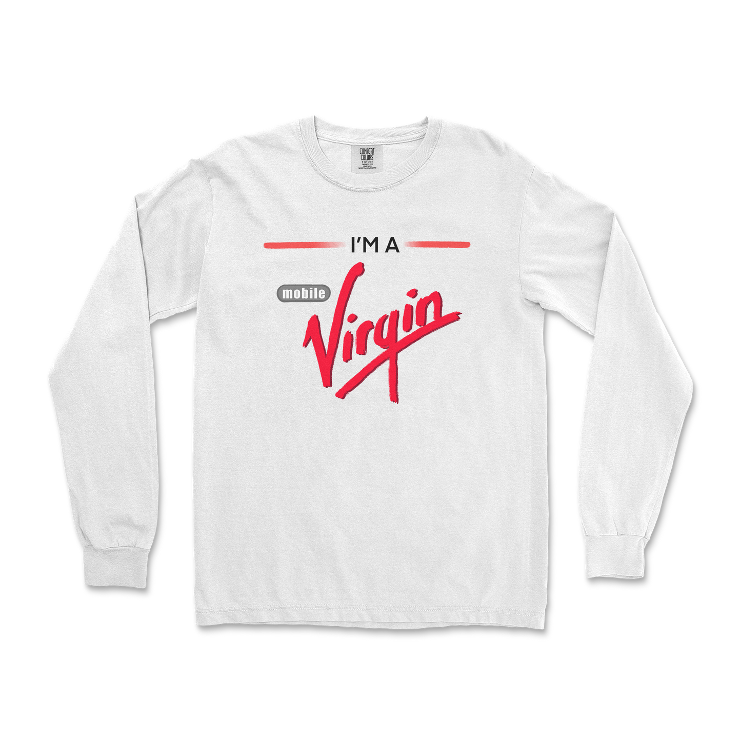 Comfort Colors Long Sleeve Mobile Virgin in White