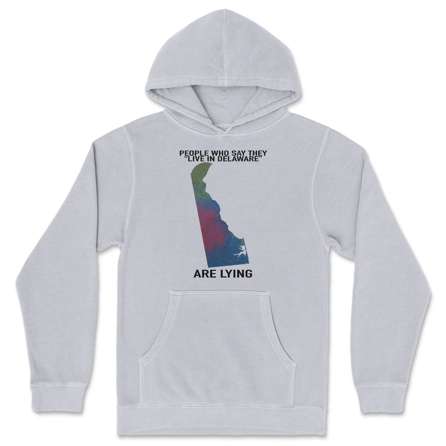 Independent Clothing Co. Hoodie Delaware Doesnt Exist in GreyHeather