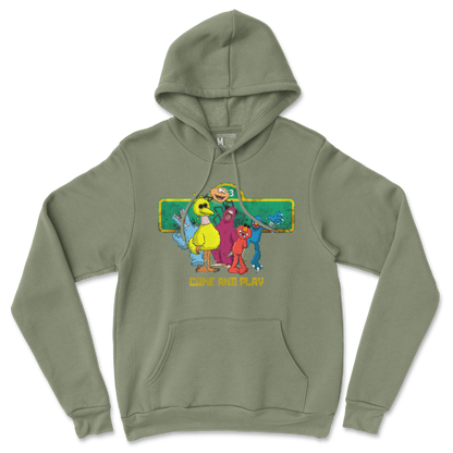 Gildan SoftStyle Hoodie Cursed Sesame Street in Military Green