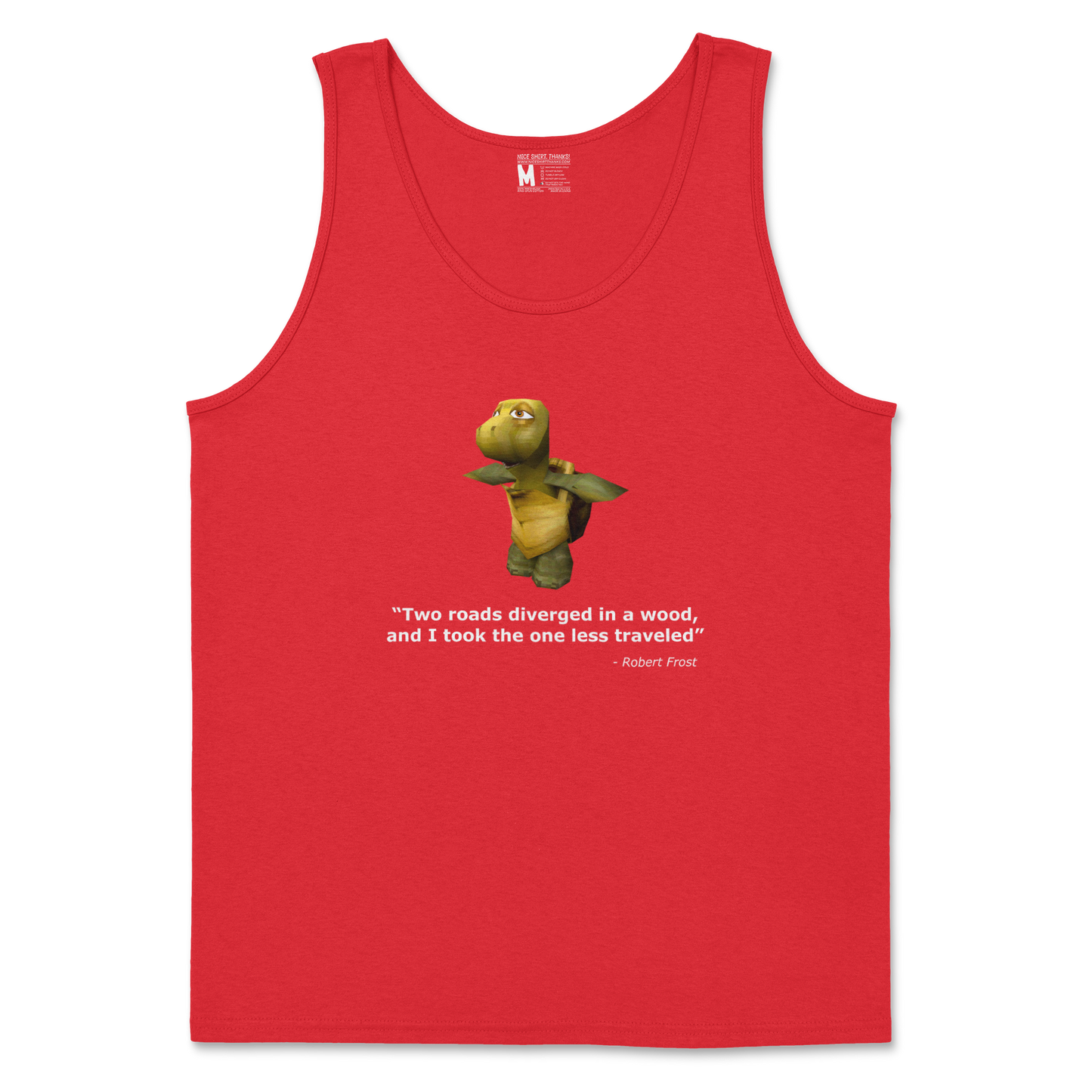 Gildan SoftStyle Tank Top Robert Frost Quote in Red