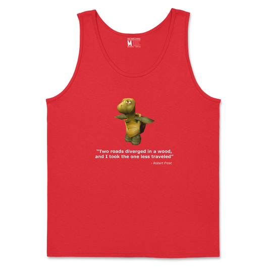 Gildan SoftStyle Tank Top Robert Frost Quote in Red