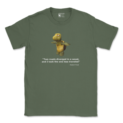 Gildan SoftStyle T-Shirt Robert Frost Quote in Military Green