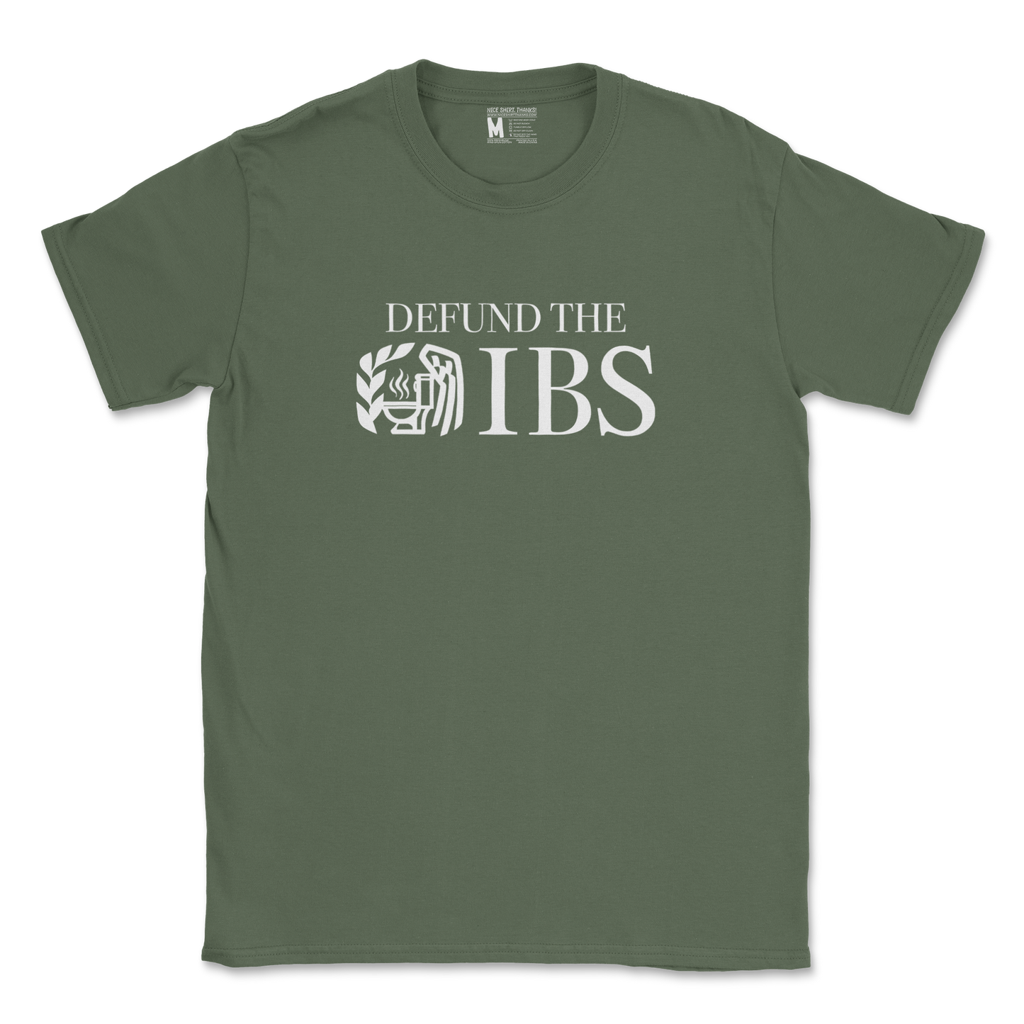 Gildan SoftStyle T-Shirt Defund The IBS in Military Green