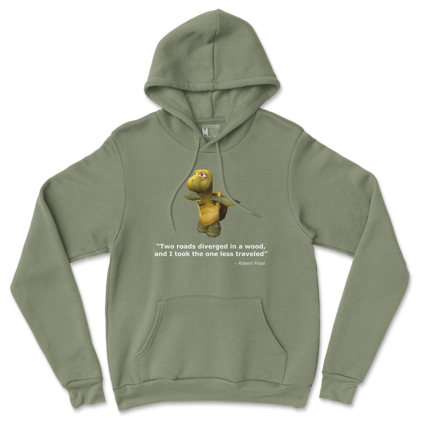 Gildan SoftStyle Hoodie Robert Frost Quote in Military Green