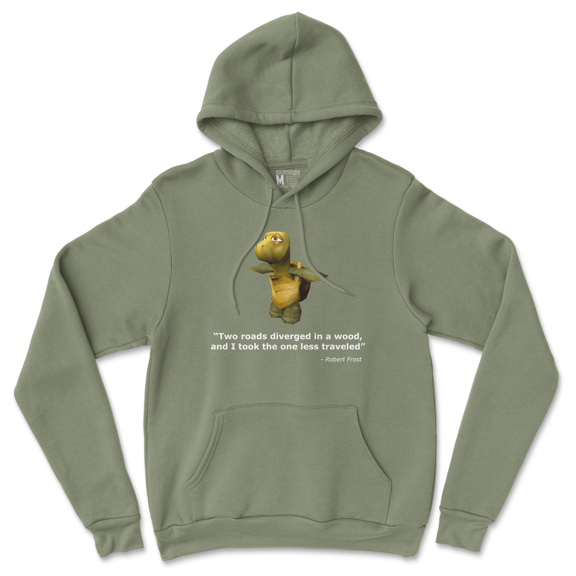 Gildan SoftStyle Hoodie Robert Frost Quote in Military Green