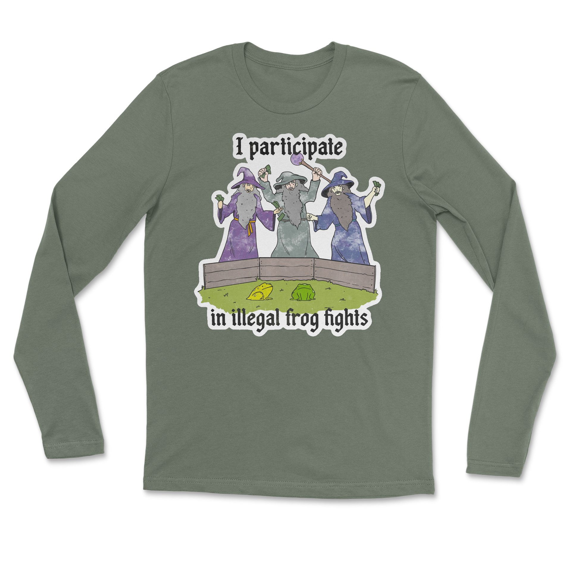 The Nice Shirt Long Sleeve Wizard Activities  in Military-Green