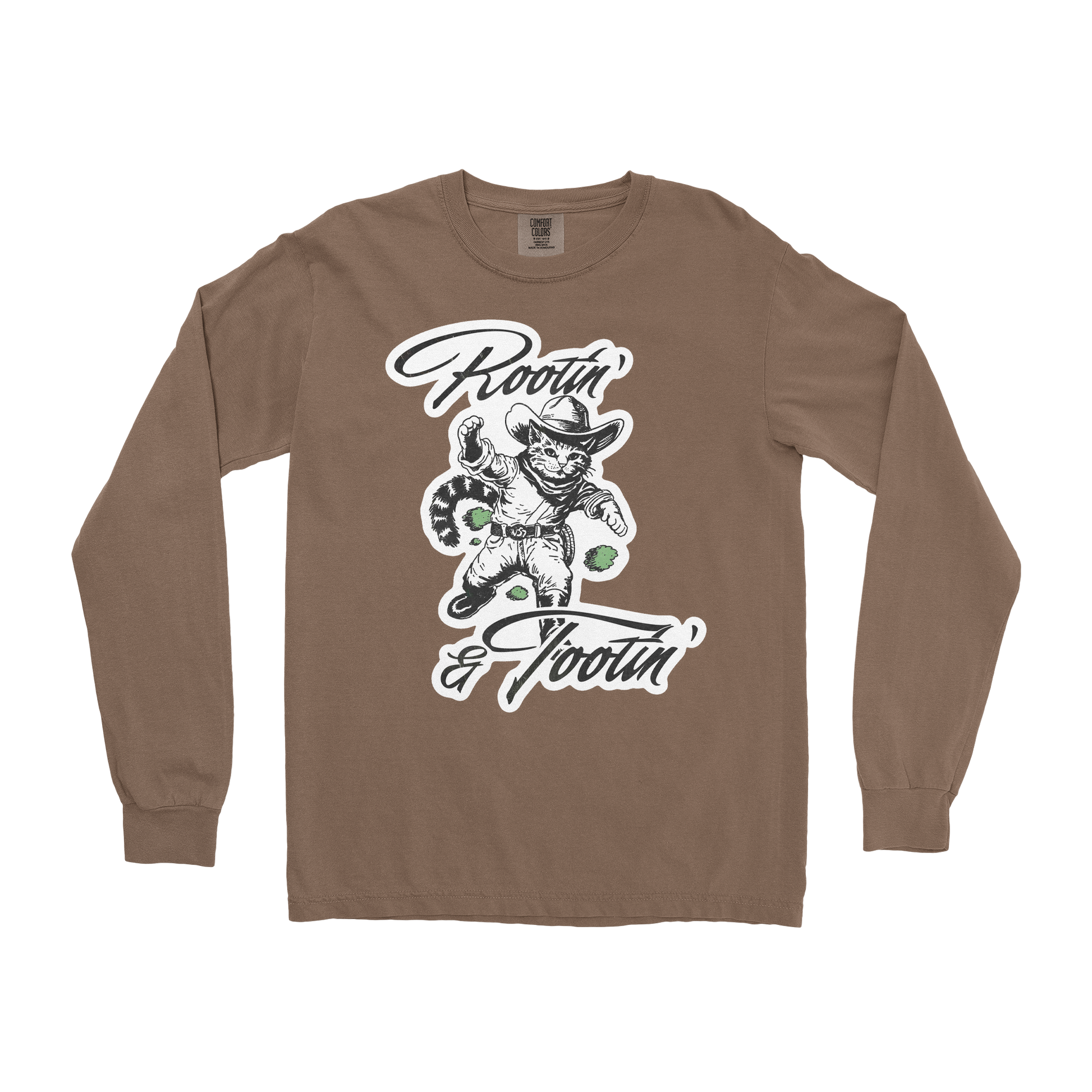 Comfort Colors Long Sleeve Rootin Tootin  in Espresso