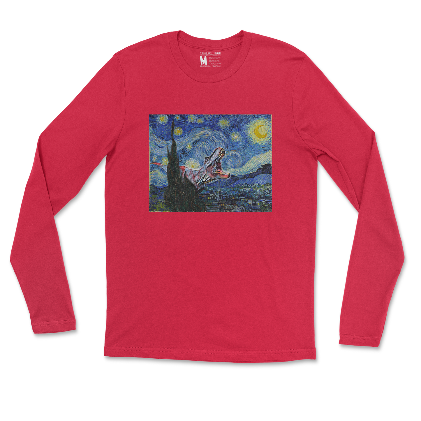 Gildan SoftStyle Long Sleeve Van Gogh but Cooler in Red