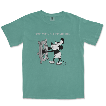 Comfort Colors T-Shirt God Wont Let Me Die in LightGreen