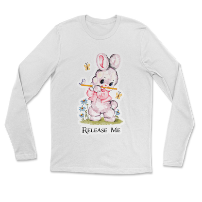 Heavy Blend Long Sleeve Cute Bunny in White