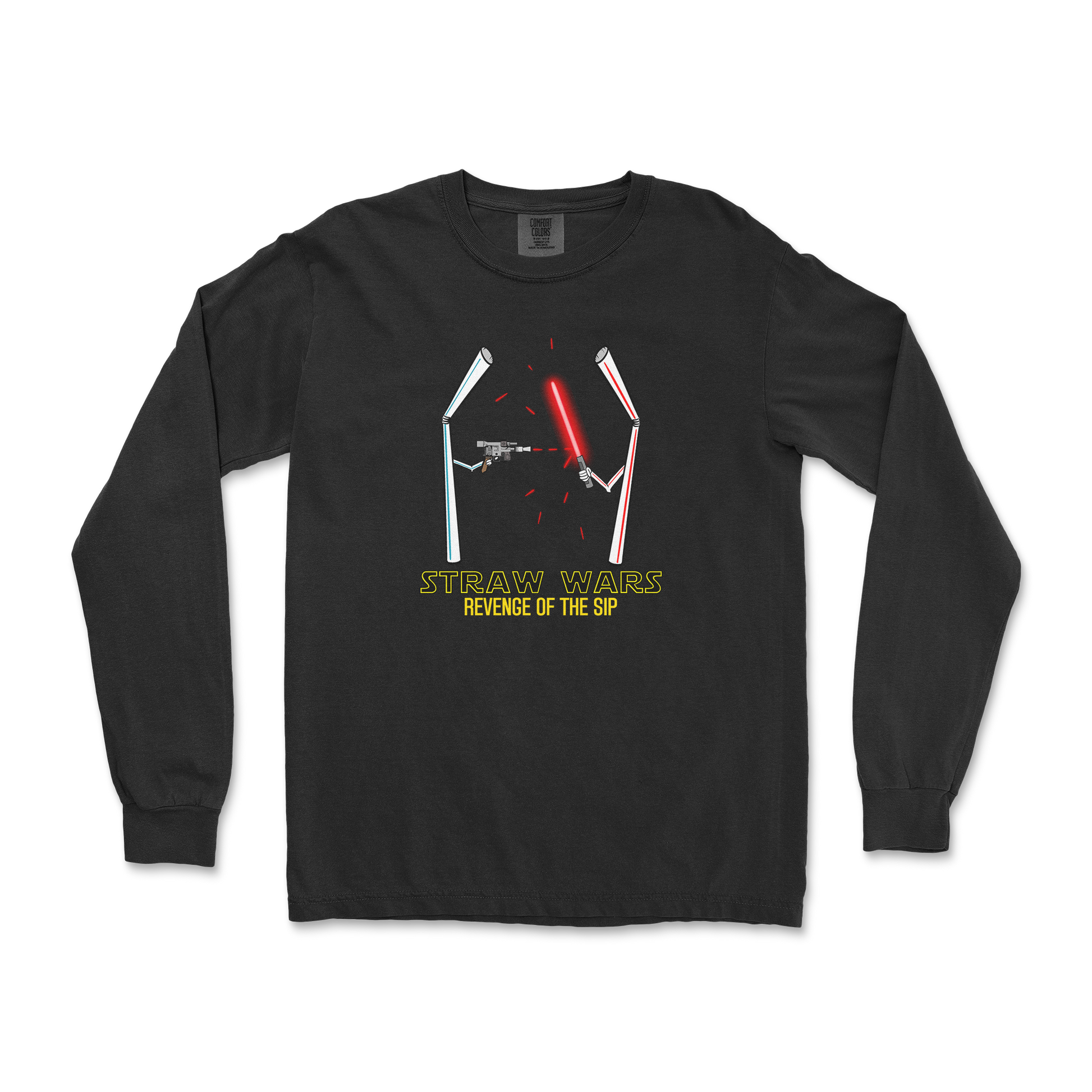 Comfort Colors Long Sleeve Straw Wars in Black