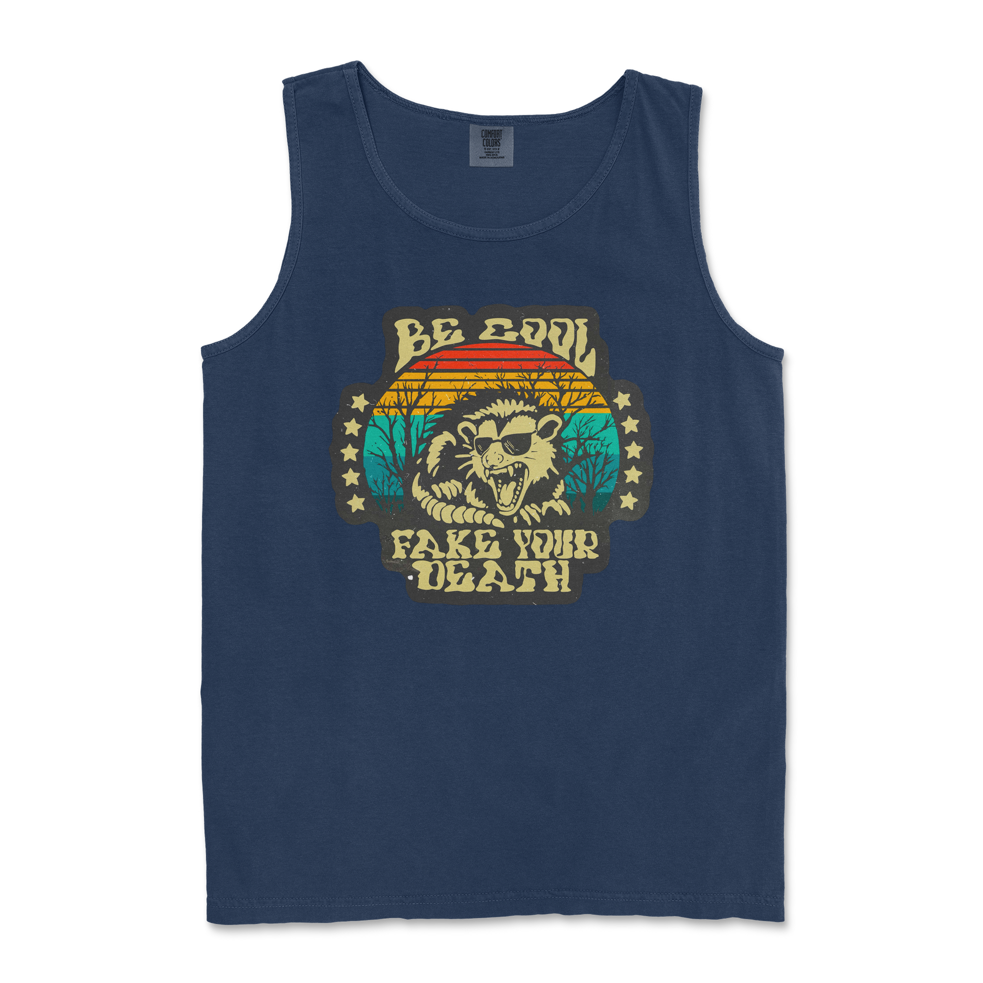 Comfort Colors Tank Top Fake Your Death in True Navy