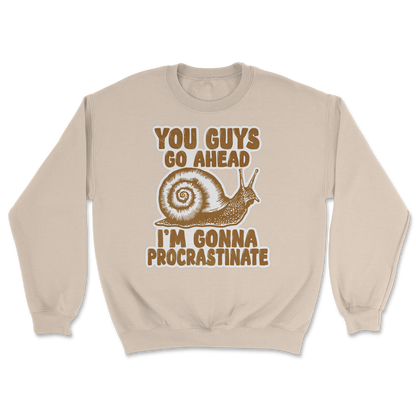 The Nice Shirt Crew Neck Procrastinating Snail  in Sand