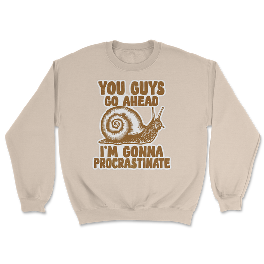 The Nice Shirt Crew Neck Procrastinating Snail  in Sand