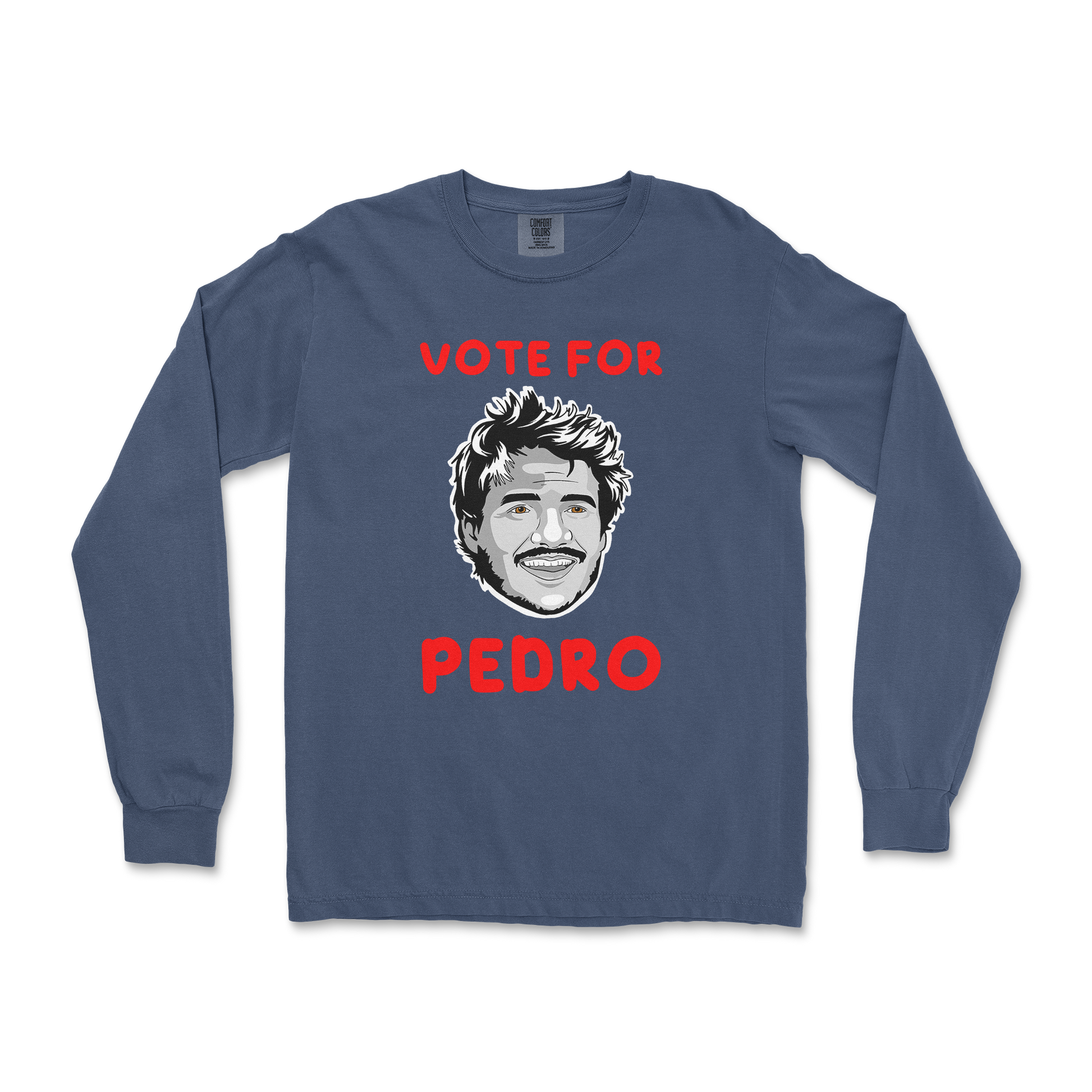 Comfort Colors Long Sleeve Vote For Pedro in Midnight