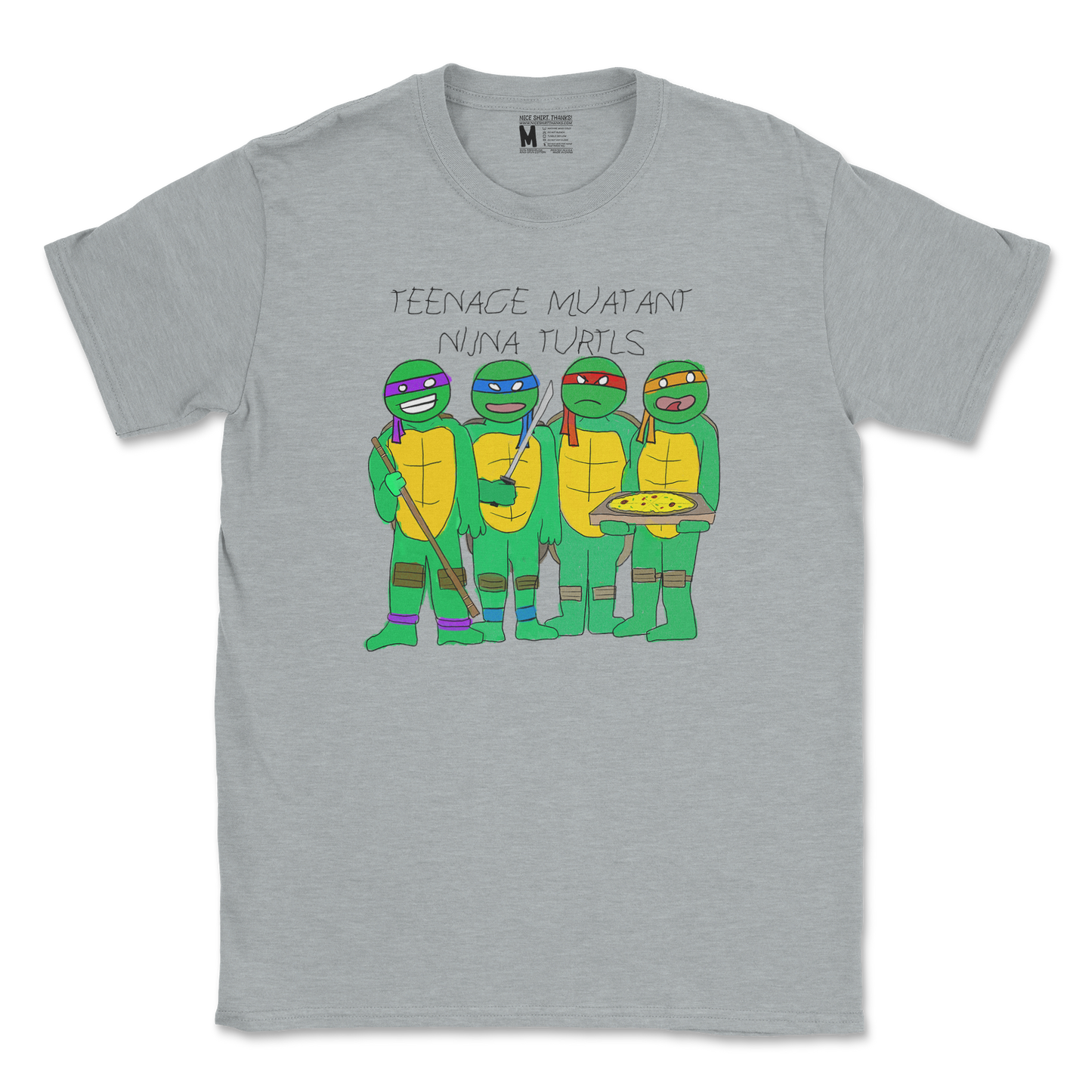 Gildan SoftStyle T-Shirt Ninja Turtles in Sports Grey