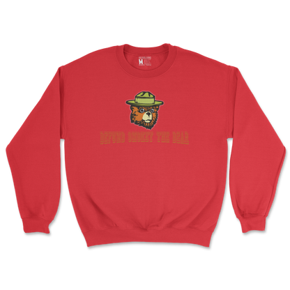 Heavy Blend Crew Neck Defund Smokey Bear in Red