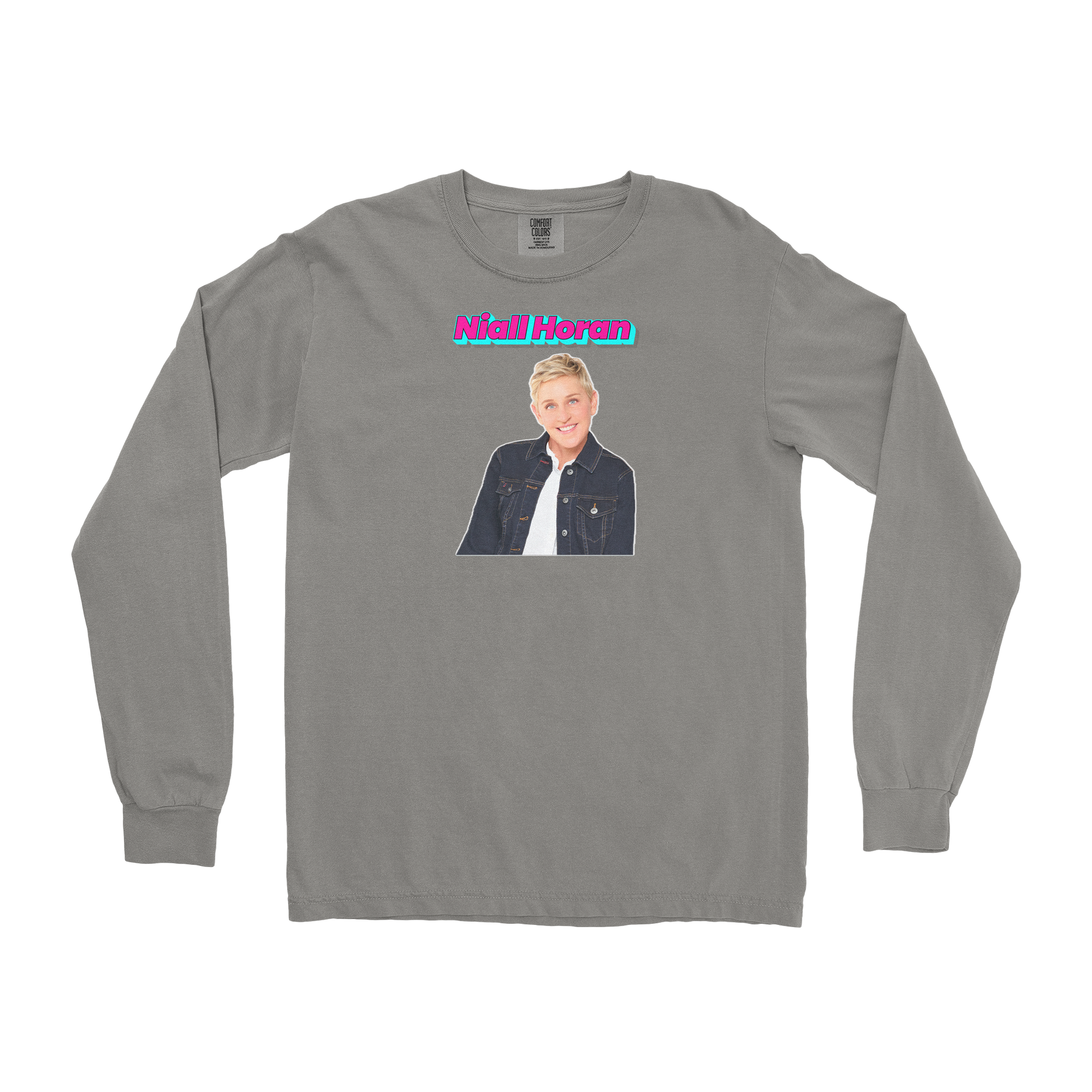 Comfort Colors Long Sleeve Niall Horan in Grey