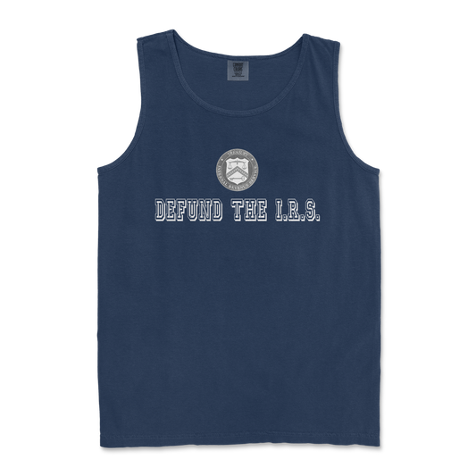 Comfort Colors Tank Top Defund The I.R.S. in TrueNavy