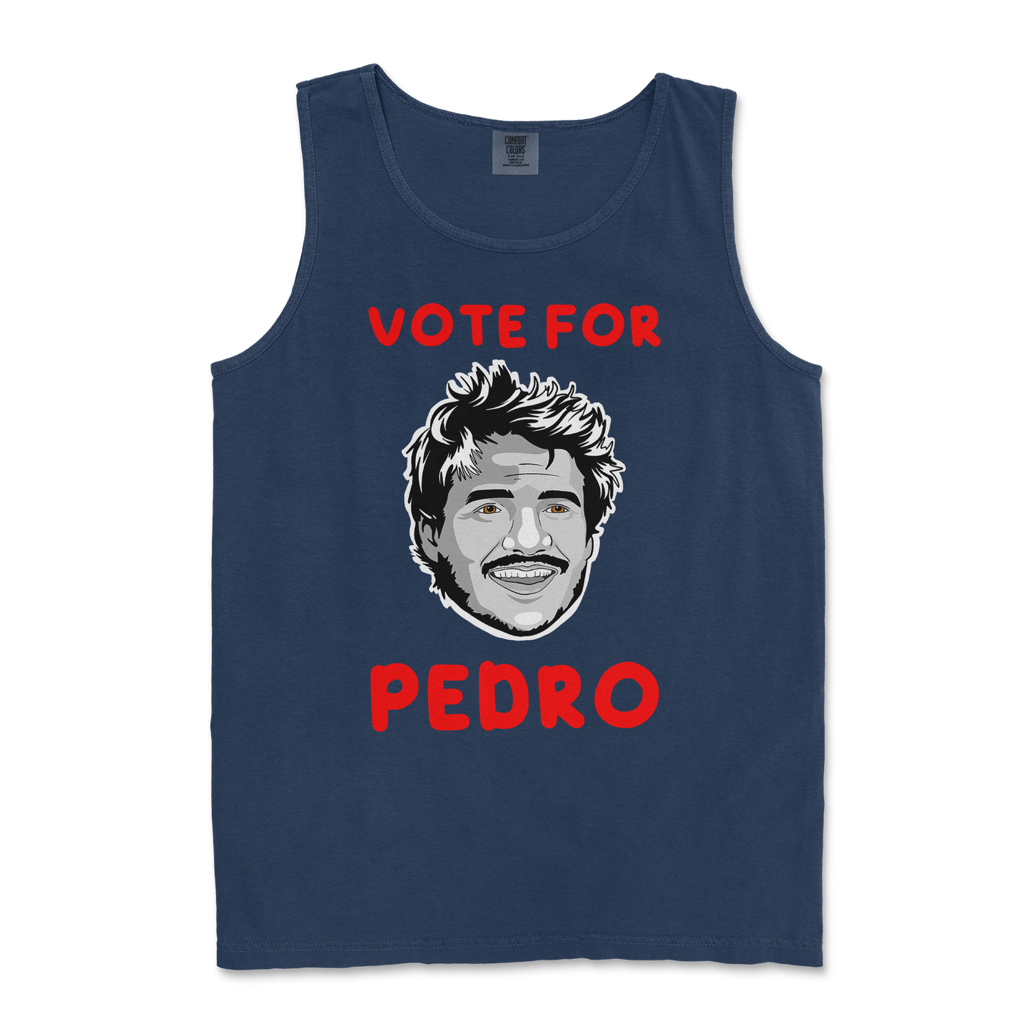 Comfort Colors Tank Top Vote For Pedro in TrueNavy