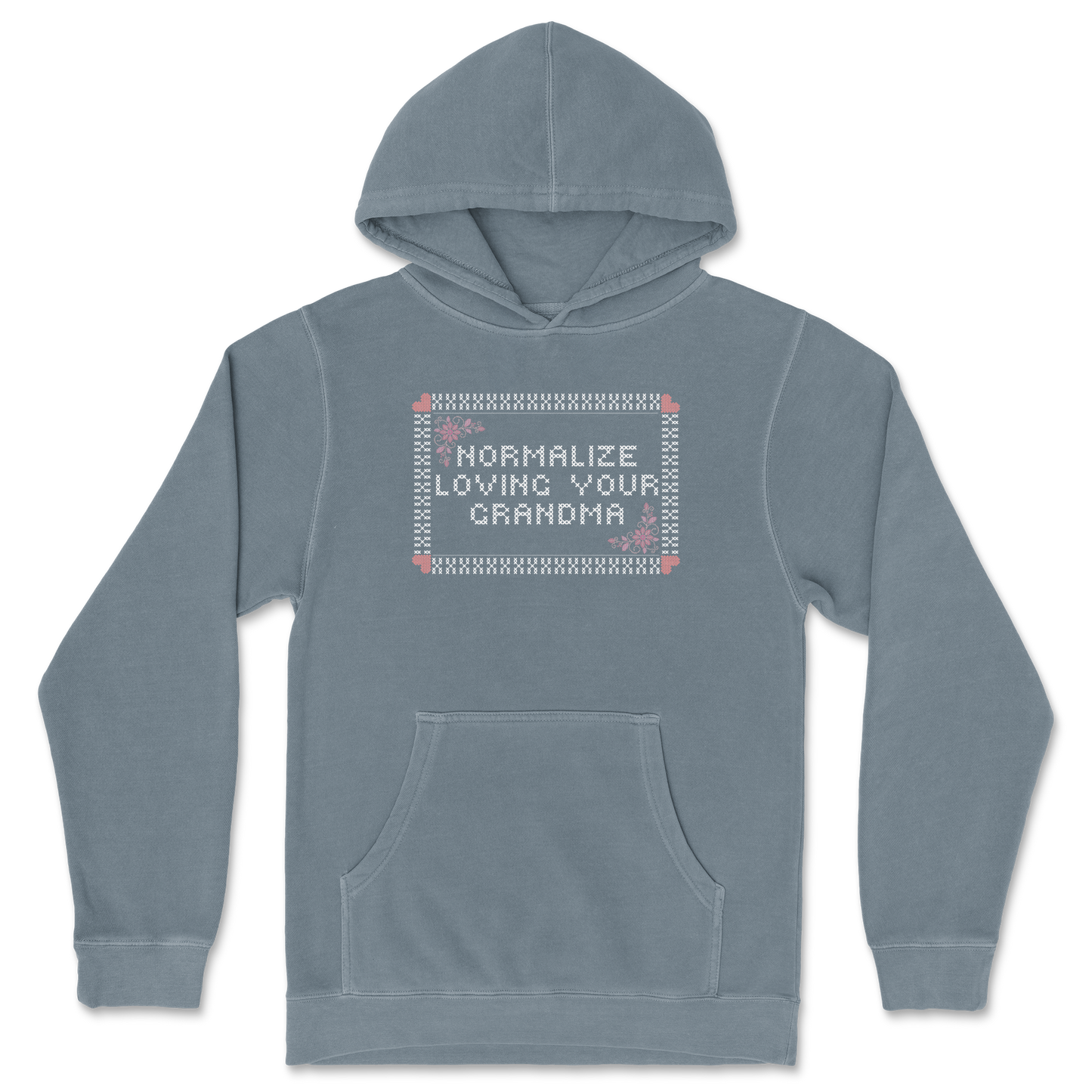 Independent Clothing Co. Hoodie Cross Stitch in Blue Magic