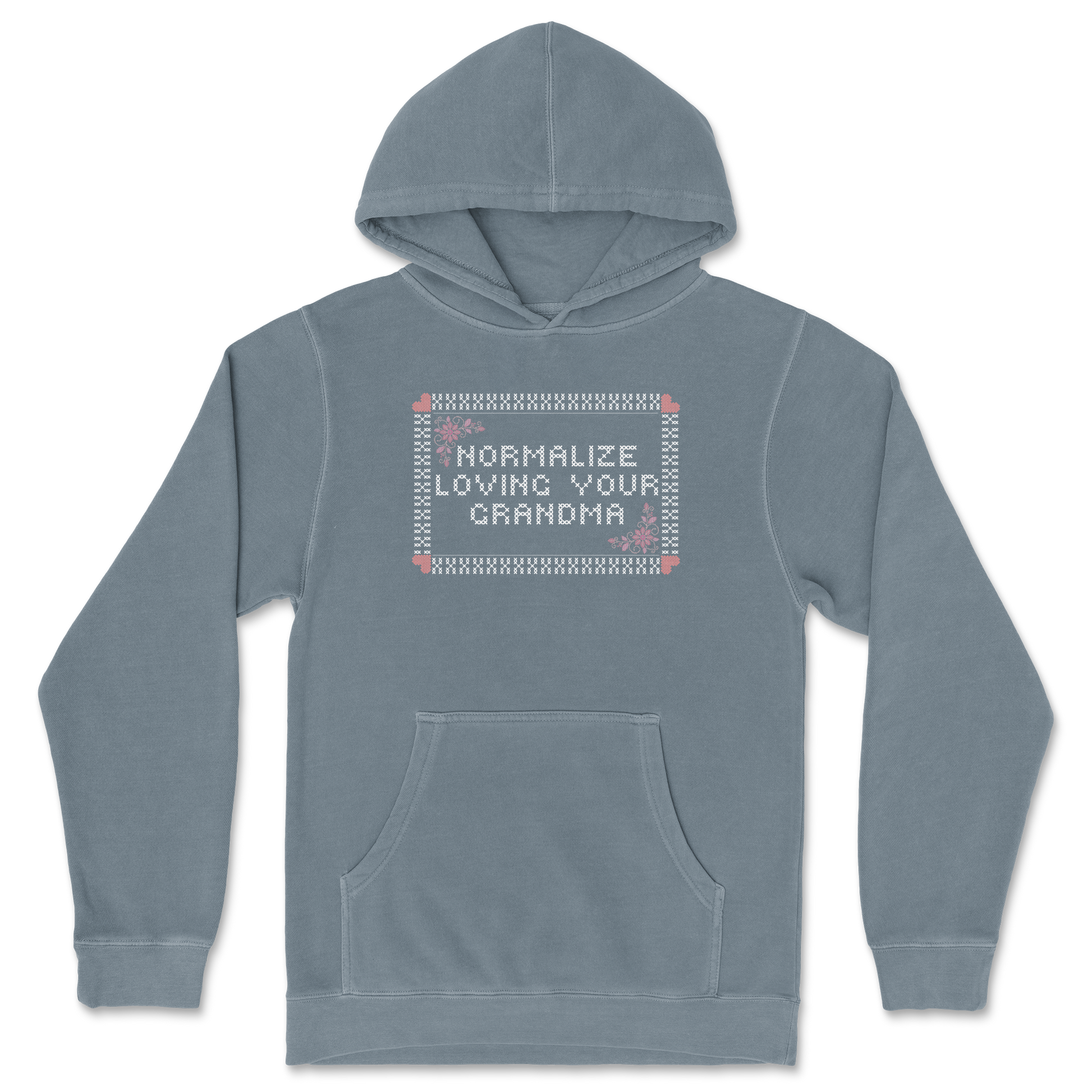 Independent Clothing Co. Hoodie Cross Stitch in Blue Magic