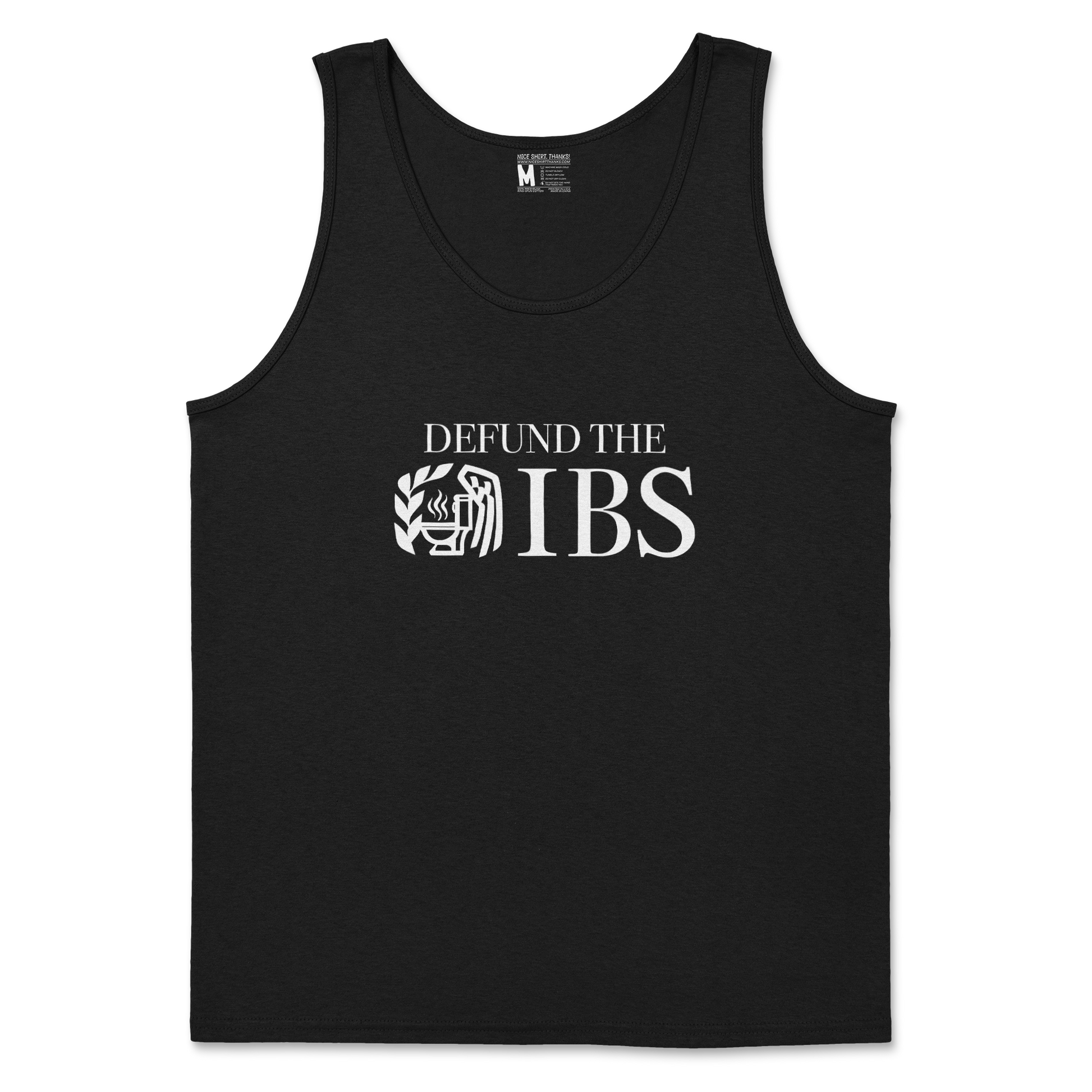 Gildan SoftStyle Tank Top Defund The IBS in Black