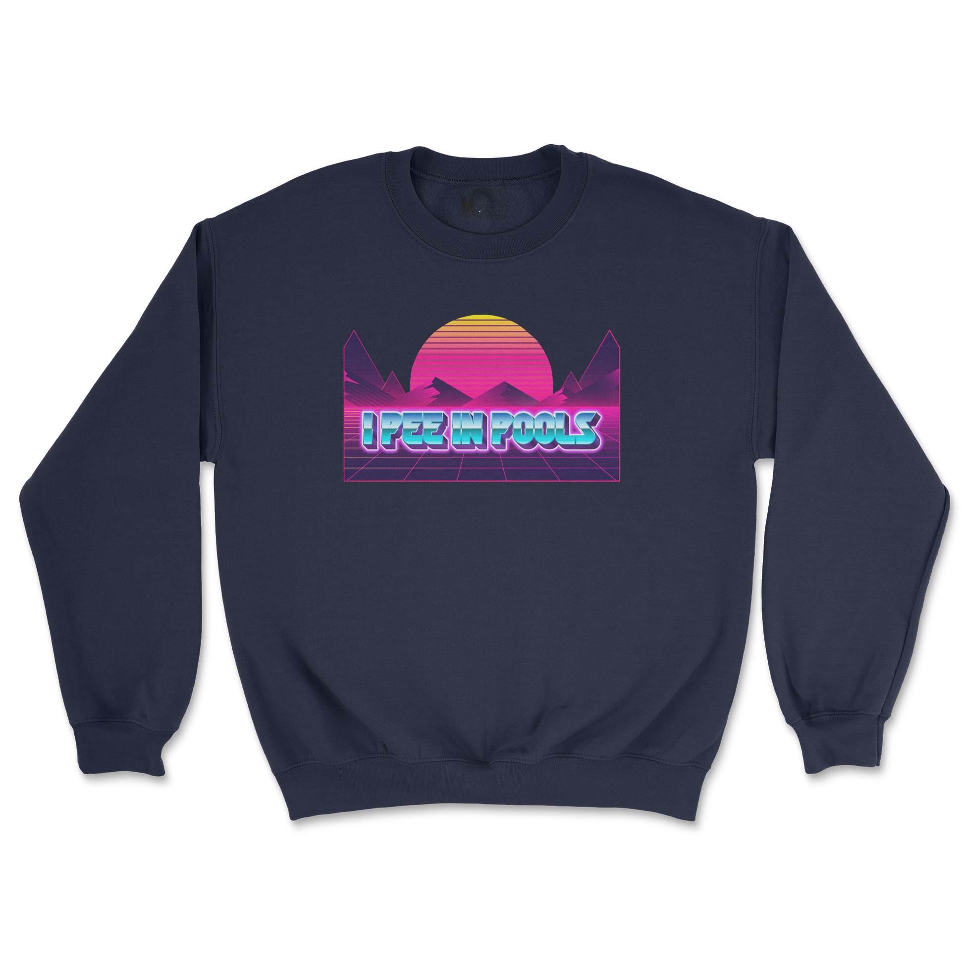 Gildan SoftStyle Crew Neck I Pee in Pools in Navy