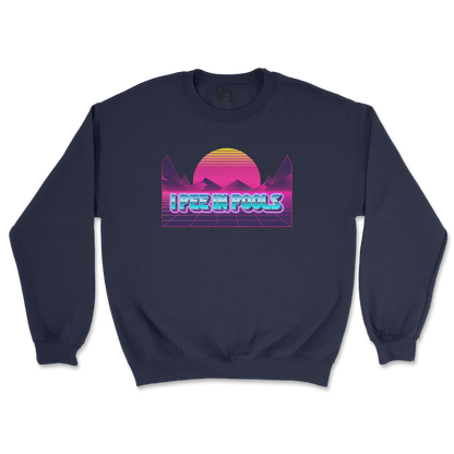 Gildan SoftStyle Crew Neck I Pee in Pools in Navy