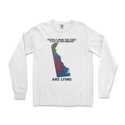 Comfort Colors Long Sleeve Delaware Doesnt Exist in White