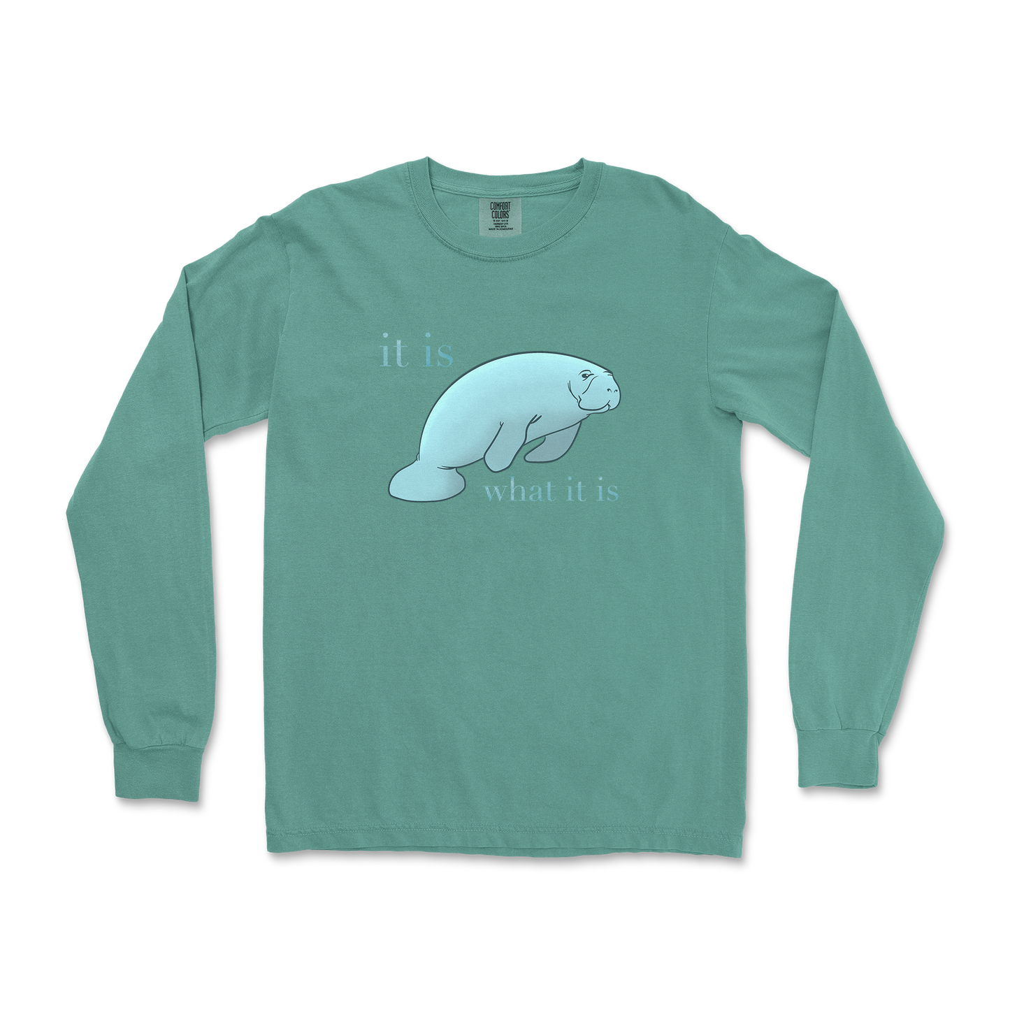 Comfort Colors Long Sleeve Manatee in LightGreen