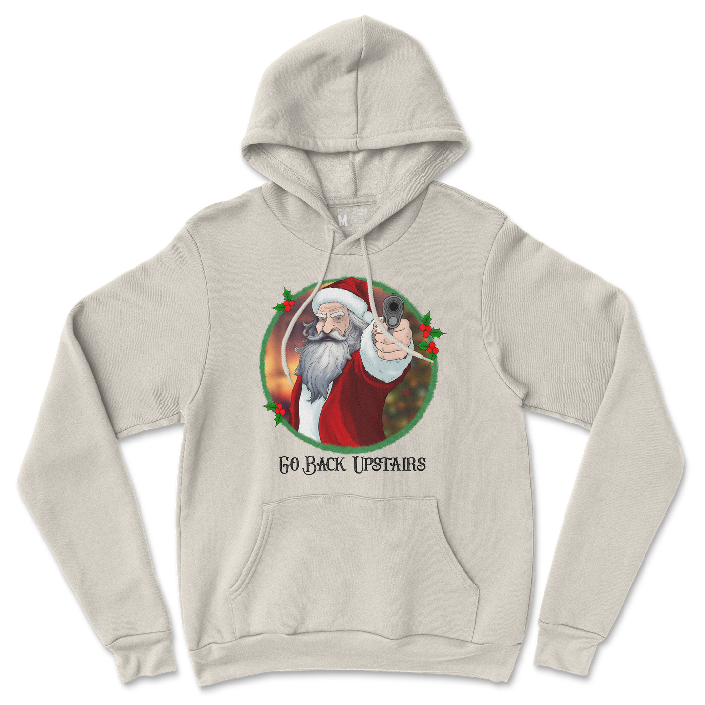 Gildan SoftStyle Hoodie Angry Santa  in Sand