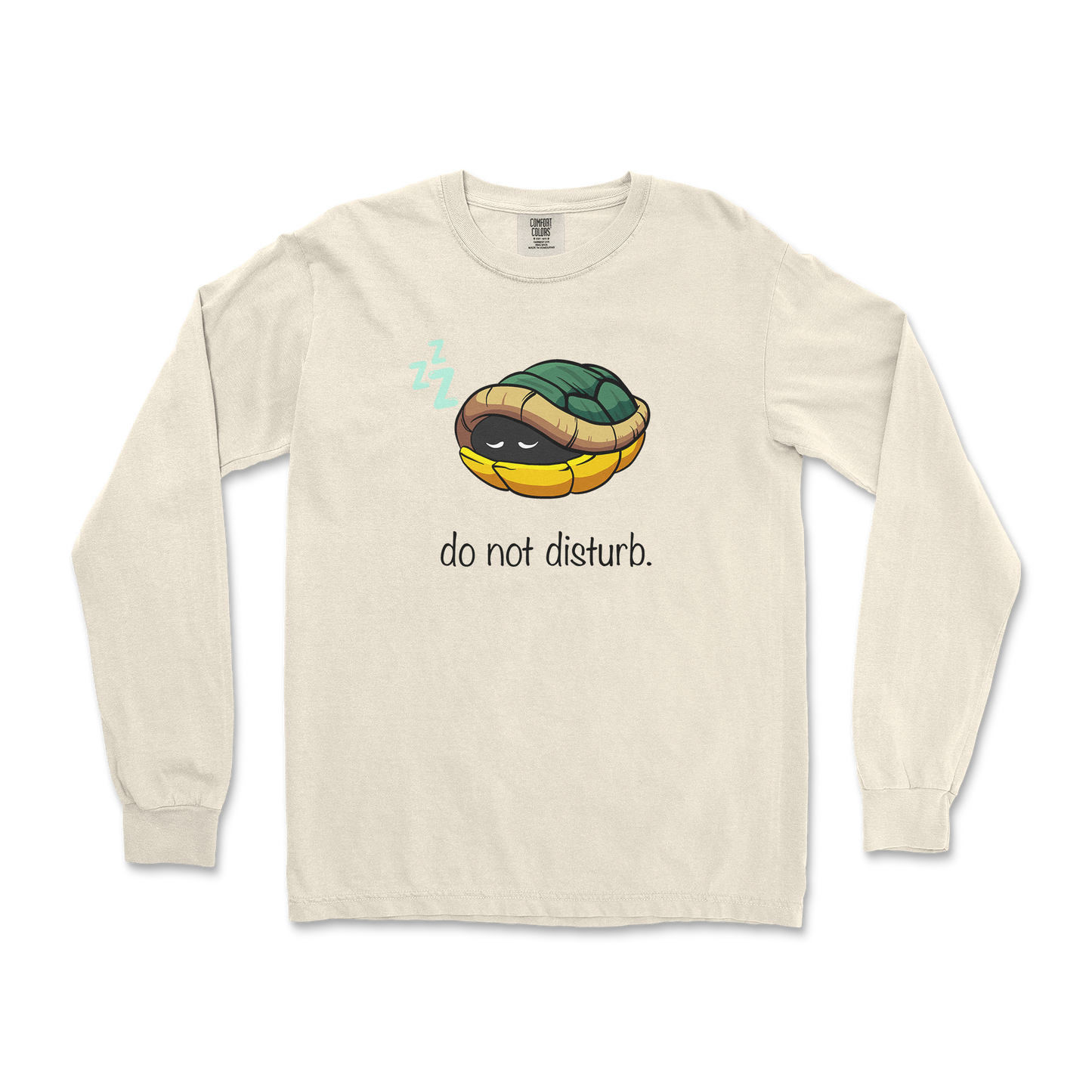 Comfort Colors Long Sleeve Sleepin Turtle in Ivory