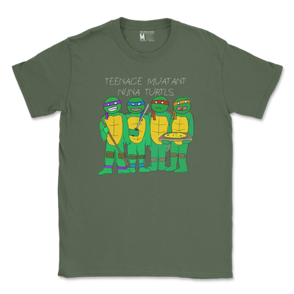 Gildan SoftStyle T-Shirt Ninja Turtles in Military Green