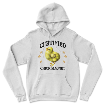 Heavy Blend Hoodie Chick Magnet in White