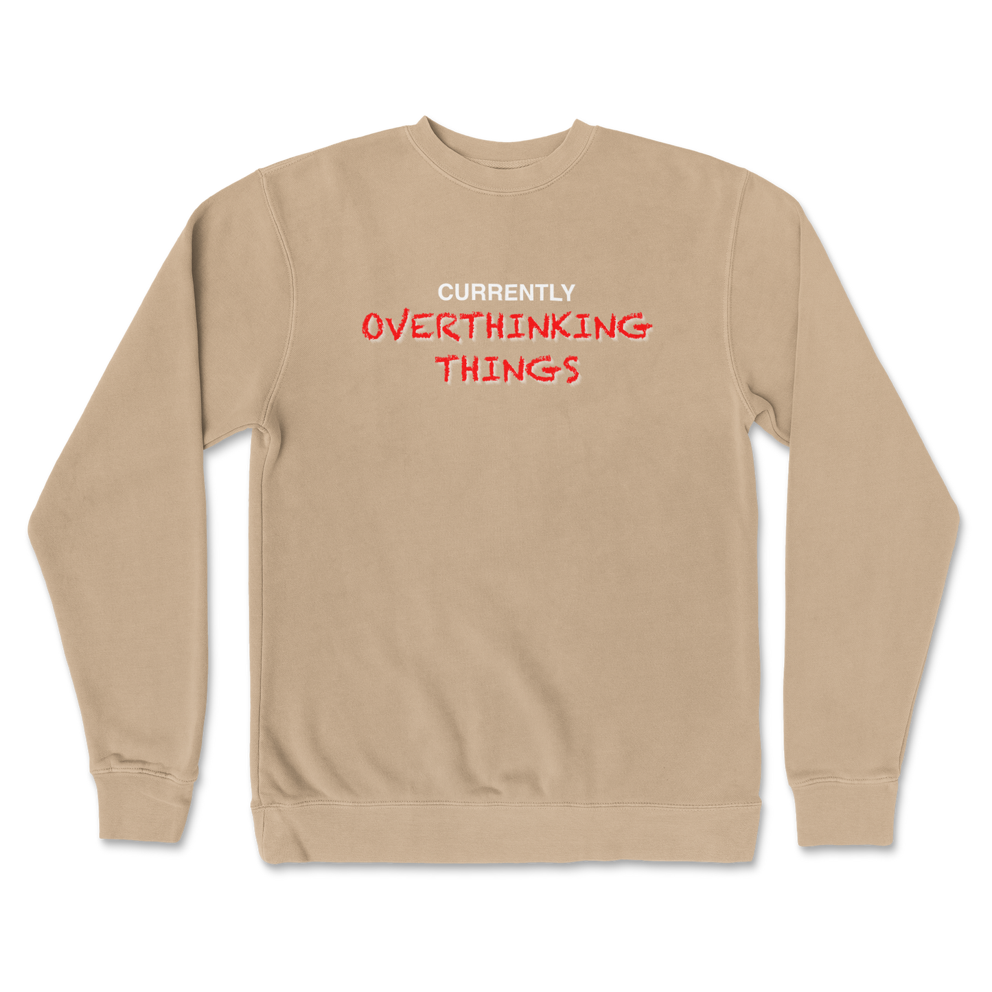 Independent Clothing Co. Crew Neck For Our Lil Overthinker in Sandstone