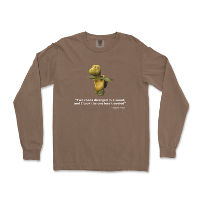 Comfort Colors Long Sleeve Robert Frost Quote in Espresso